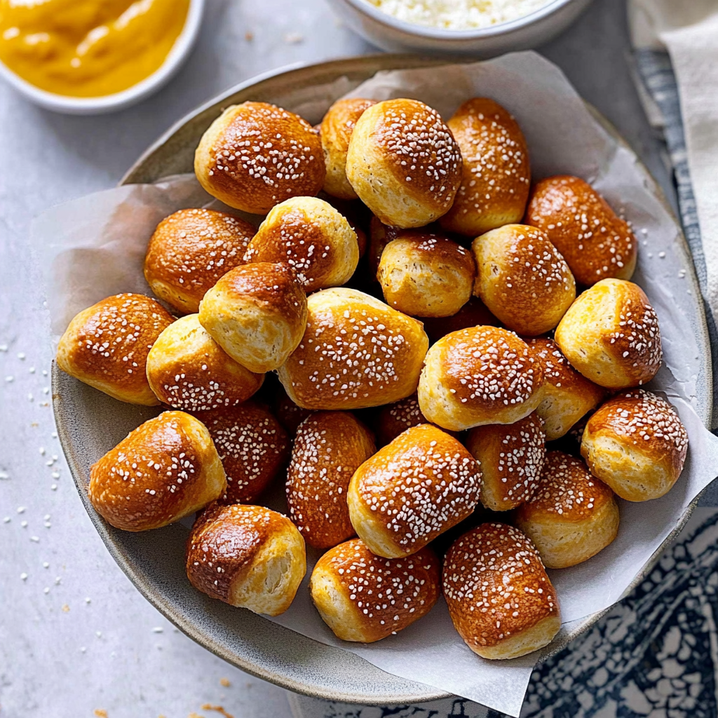 Recipe preparation for Mini Sourdough Pretzels
