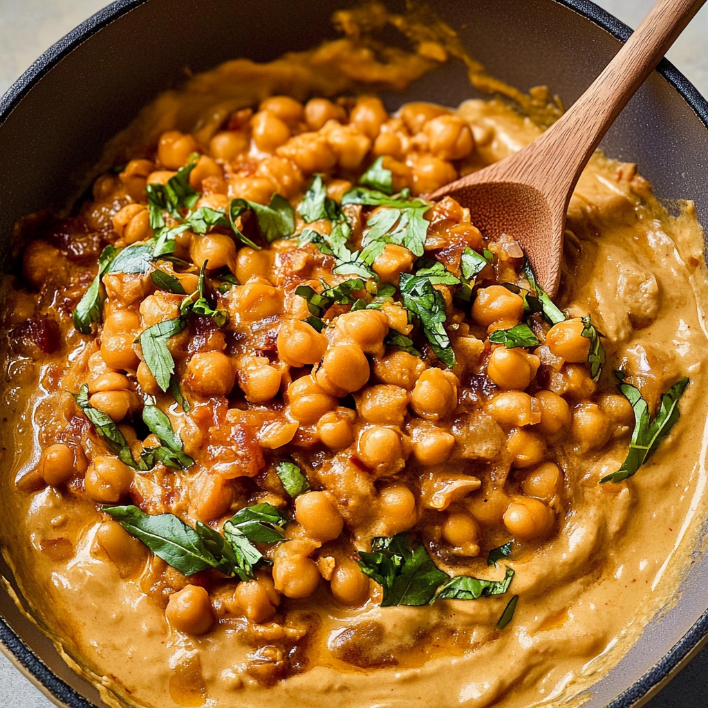 Recipe preparation for Marry Me Chickpeas