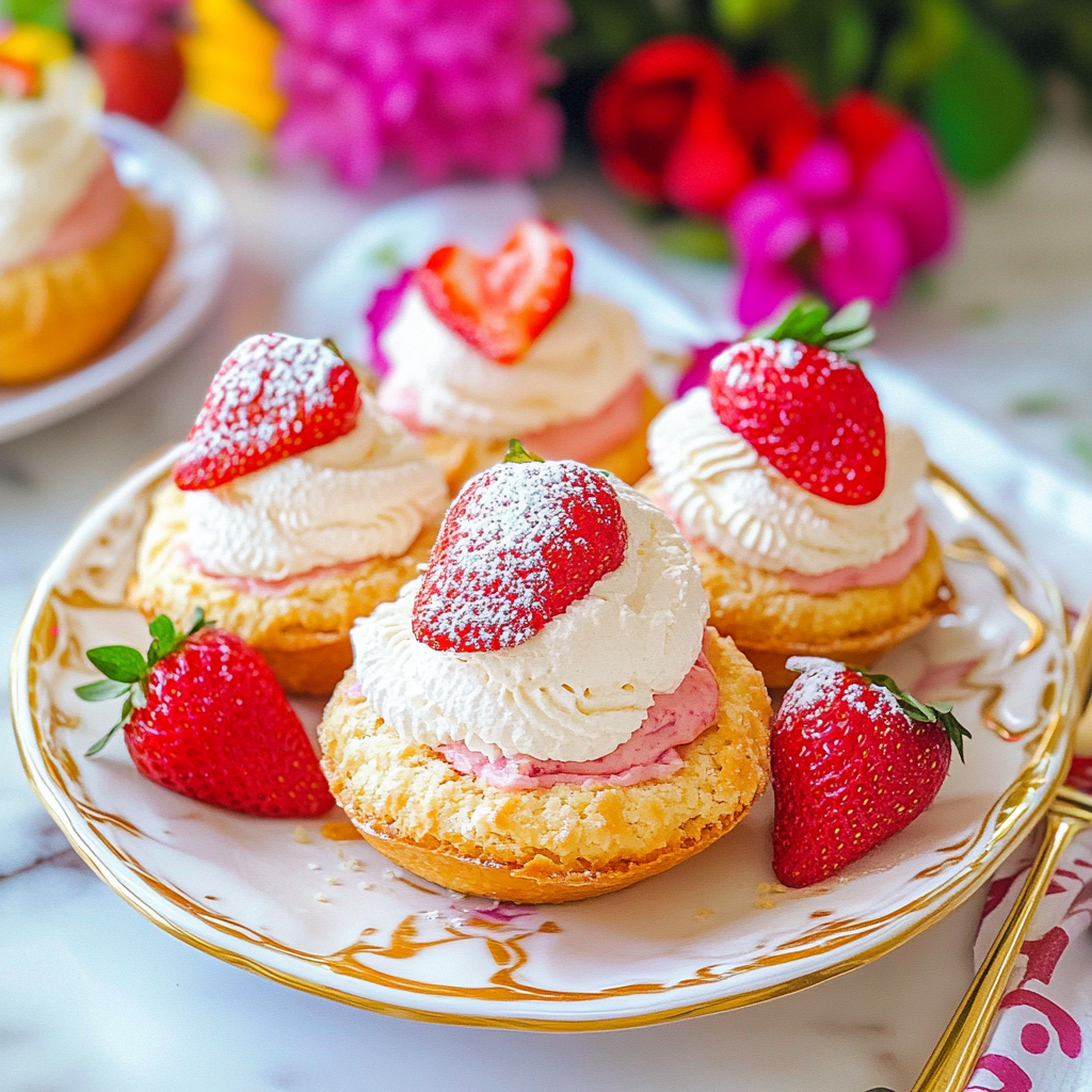 Recipe preparation for Strawberry Cream Puff Pastry Swirls