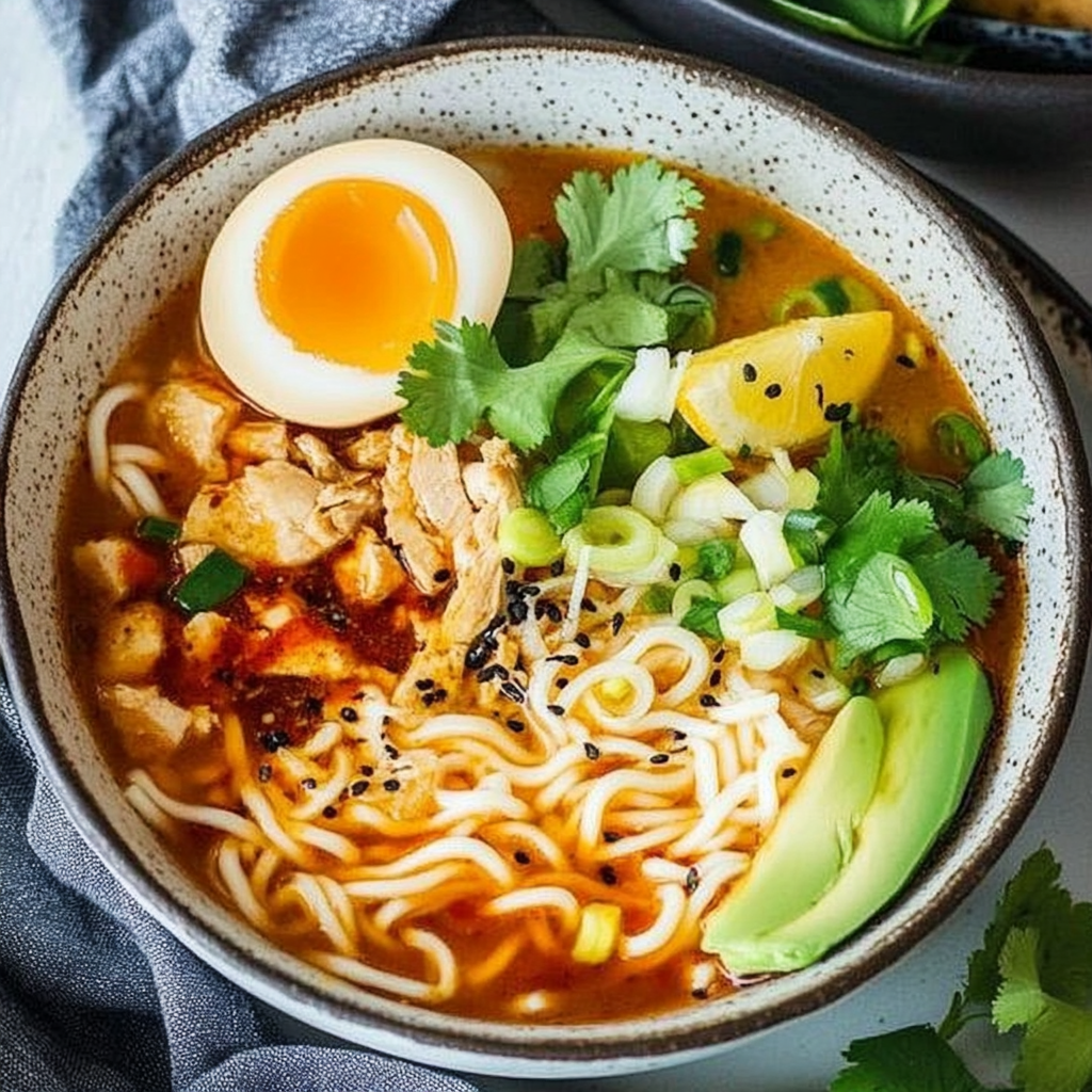 Recipe preparation for Citrus Herb Chicken Ramen Bowls