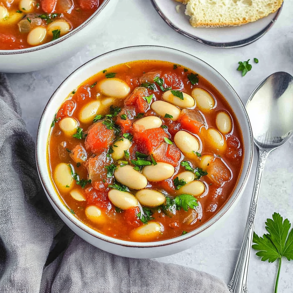 Recipe preparation for Smoky Tomato White Bean Soup