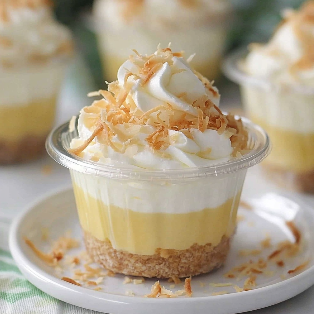 Recipe preparation for Coconut Cream Pudding Cups