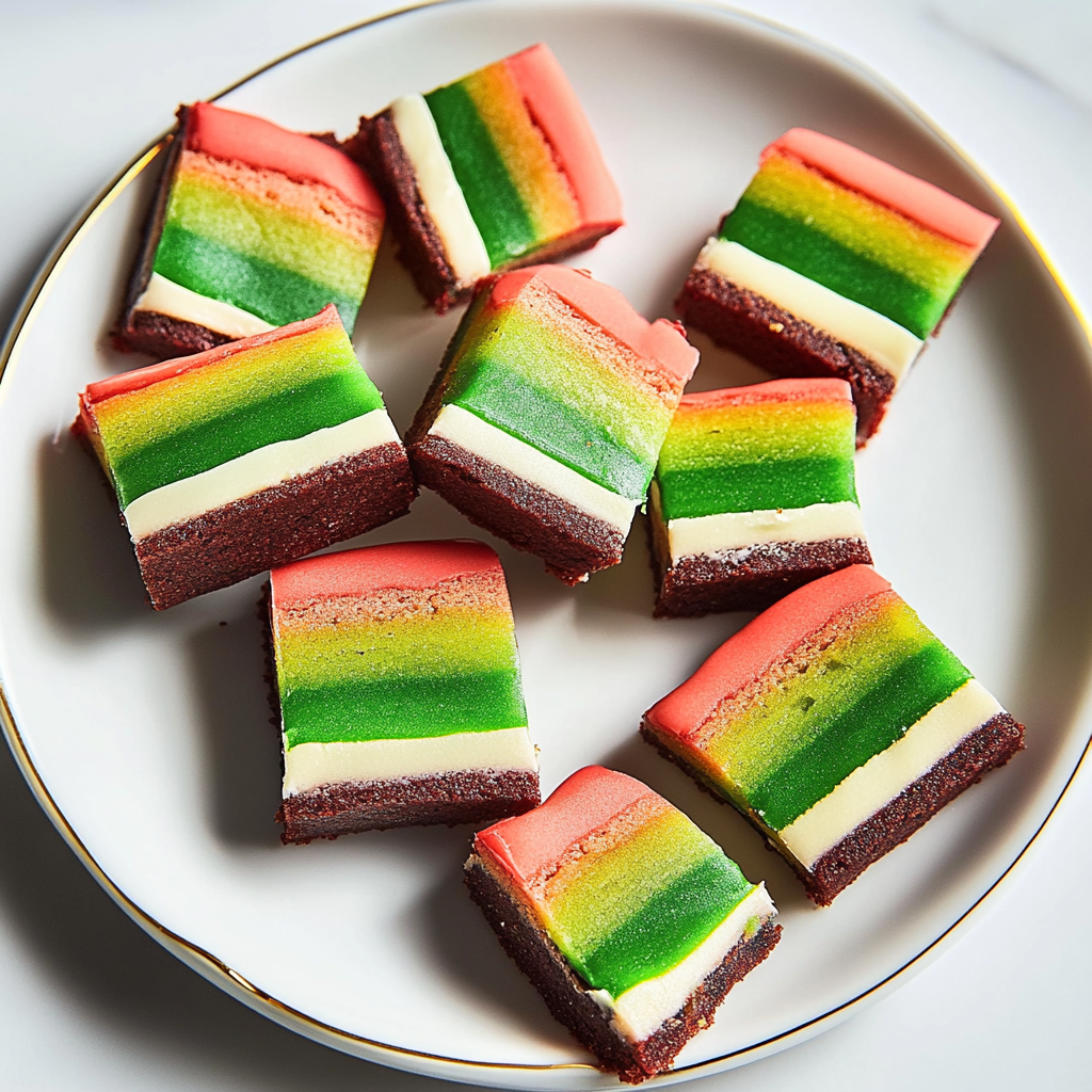 Recipe preparation for Classic Italian Rainbow Cookies