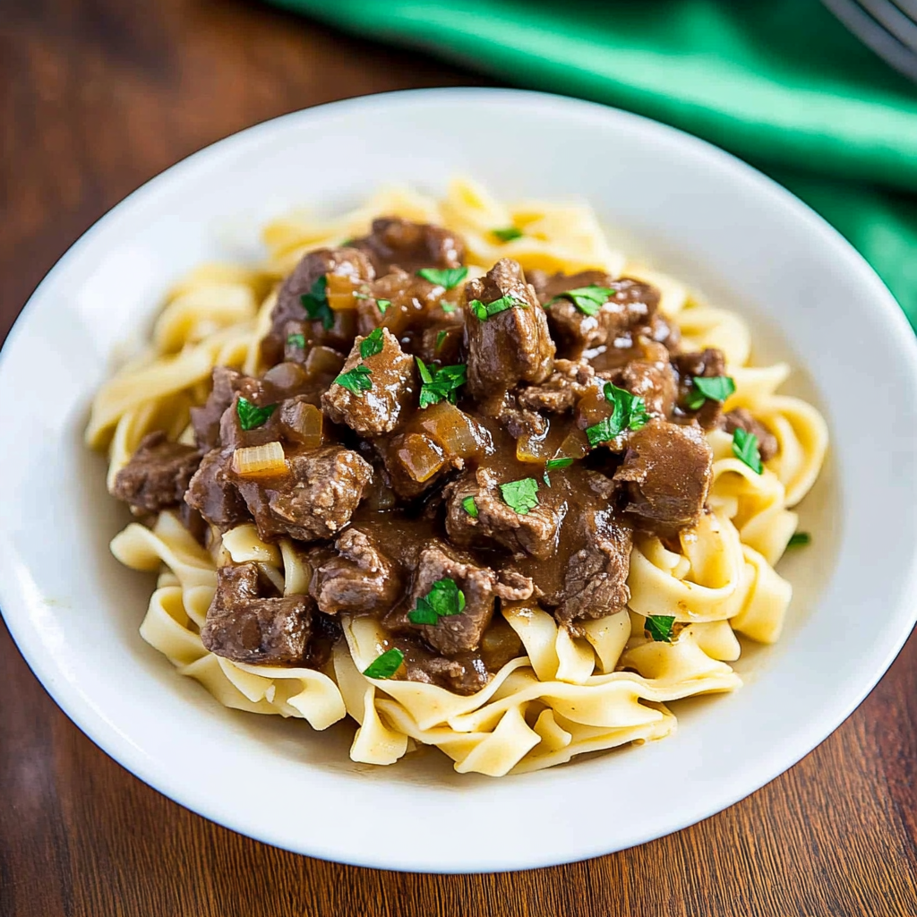 Recipe preparation for Beef Cubes Pasta