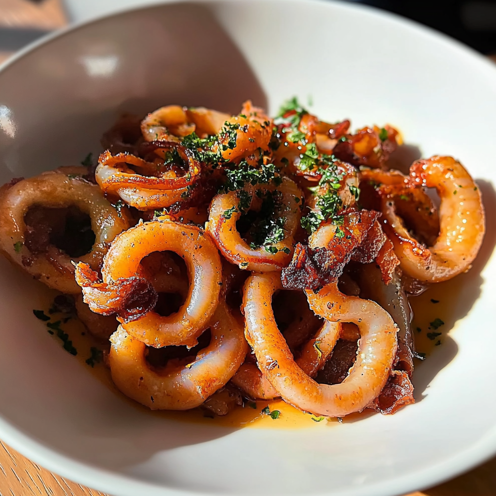 Recipe preparation for Butter Garlic Squid