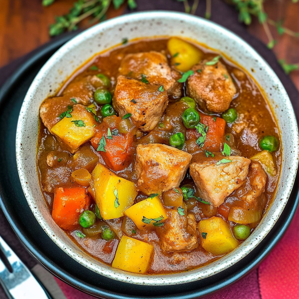 Recipe preparation for Pork Stew with Root Vegetables