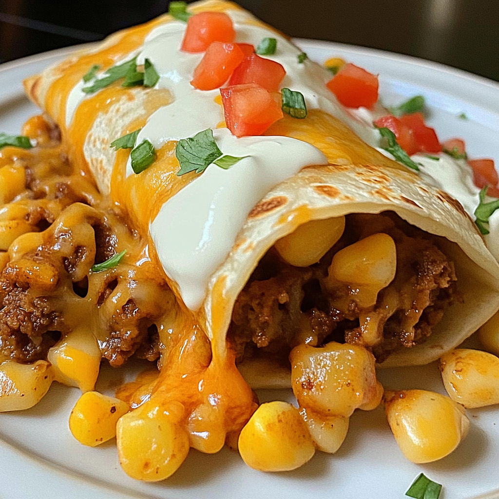 Recipe preparation for Cheesy Potato Burritos