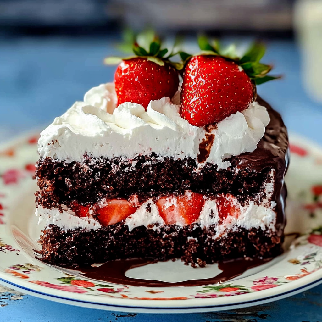Recipe preparation for Chocolate Strawberry Cake