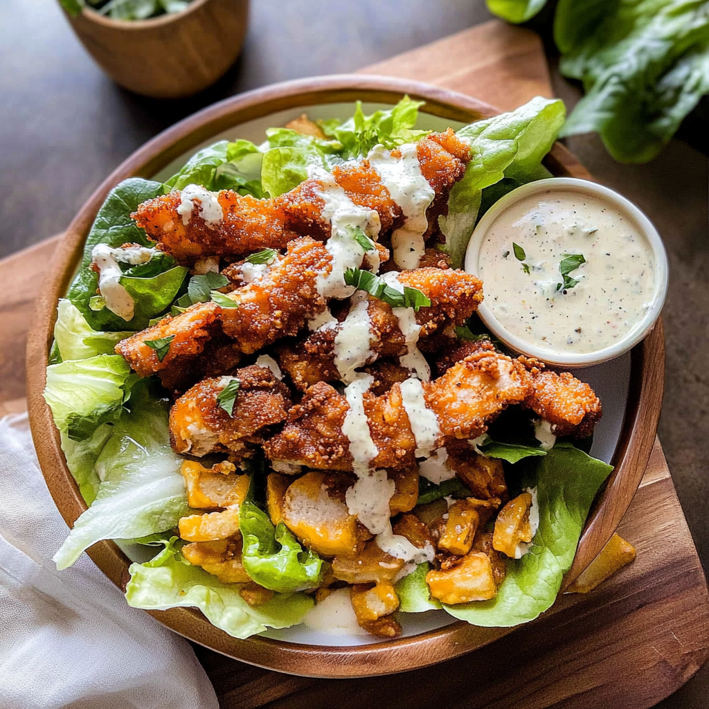 Recipe preparation for Caesar Chicken With Buffalo Sauce