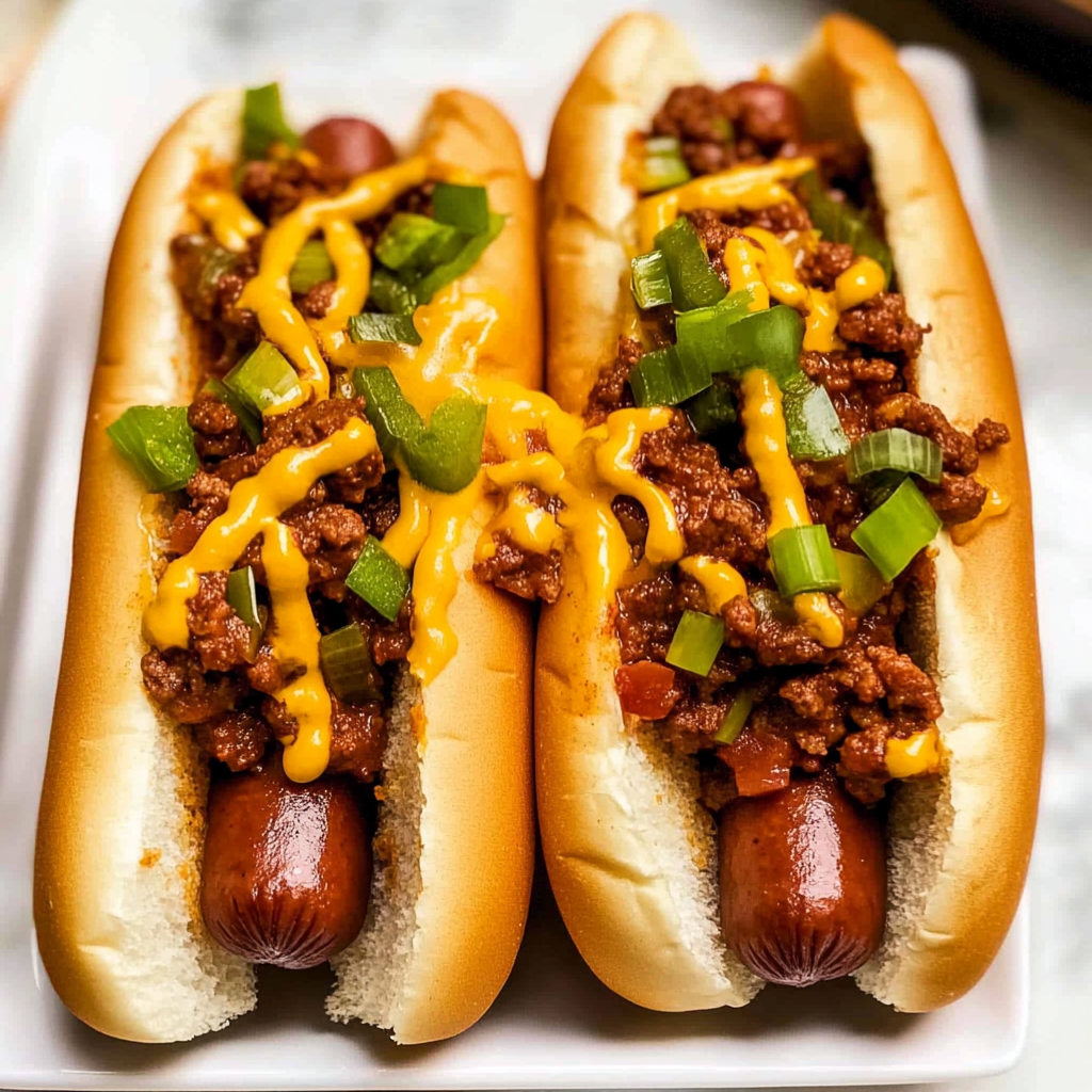 Recipe preparation for Chili Cheese Dogs