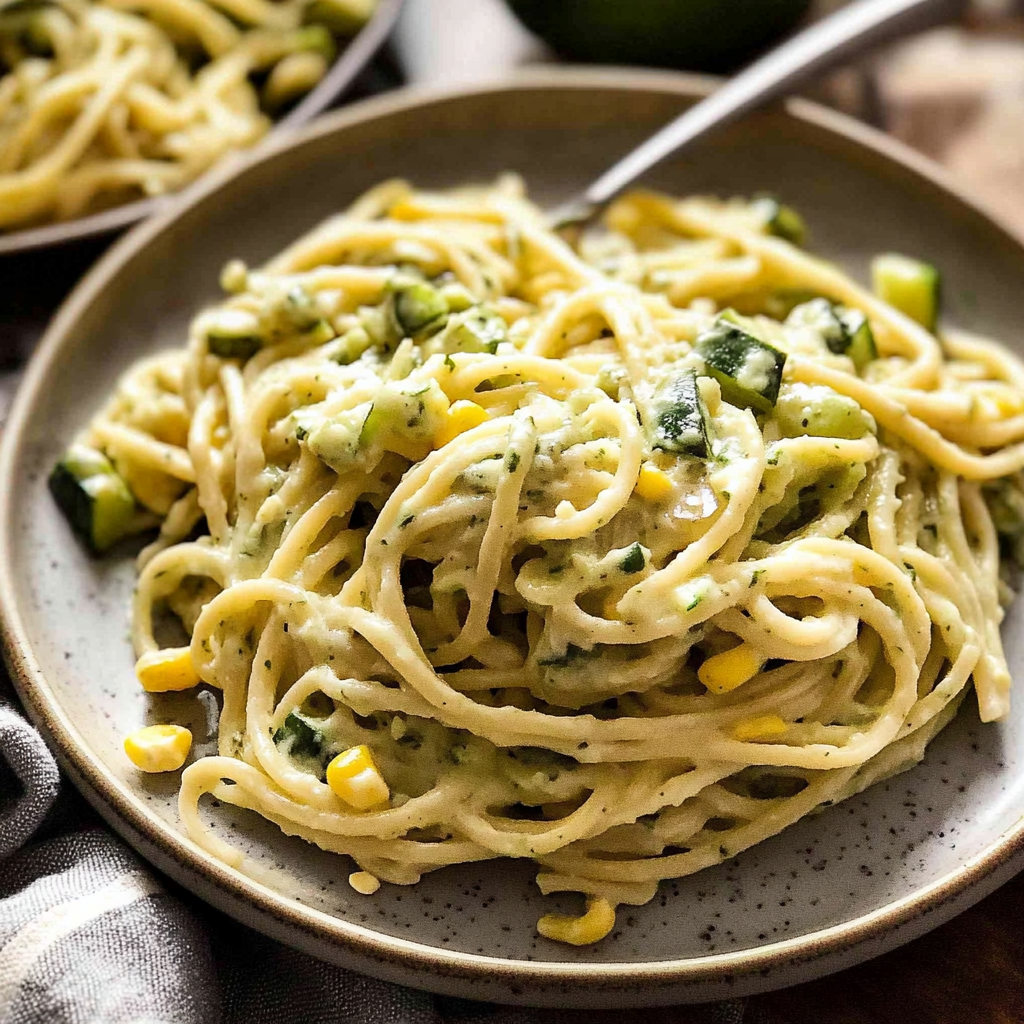 Recipe preparation for Spaghetti with Creamy Zucchini Sauce