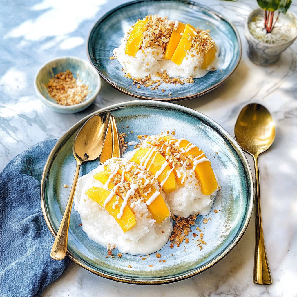 Recipe preparation for Mango Sticky Rice Parfait