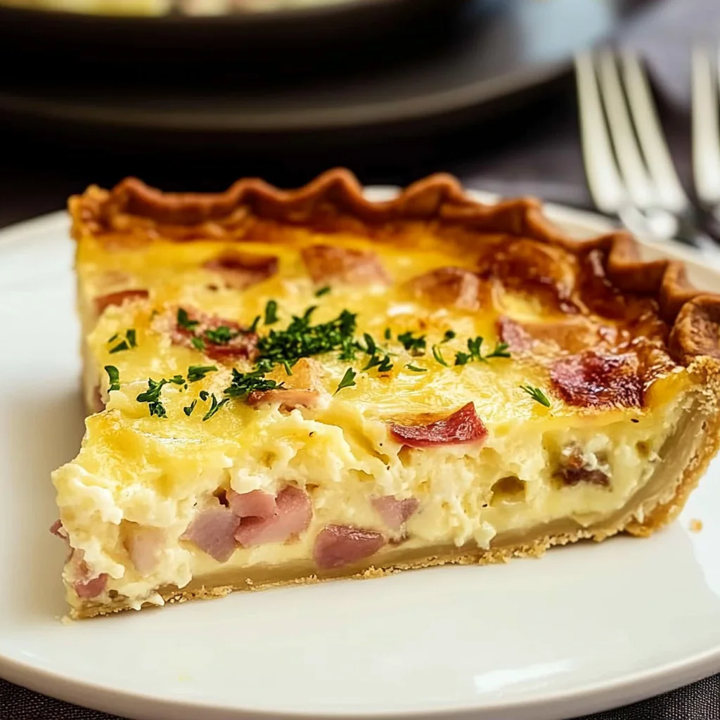 Recipe preparation for Ham and Swiss Quiche