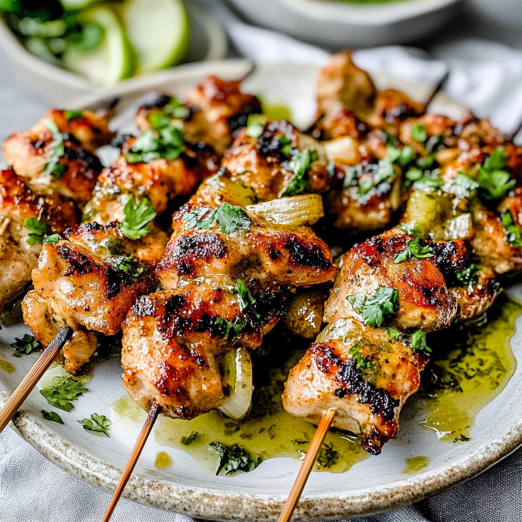 Recipe preparation for Honey Garlic Chicken Skewers
