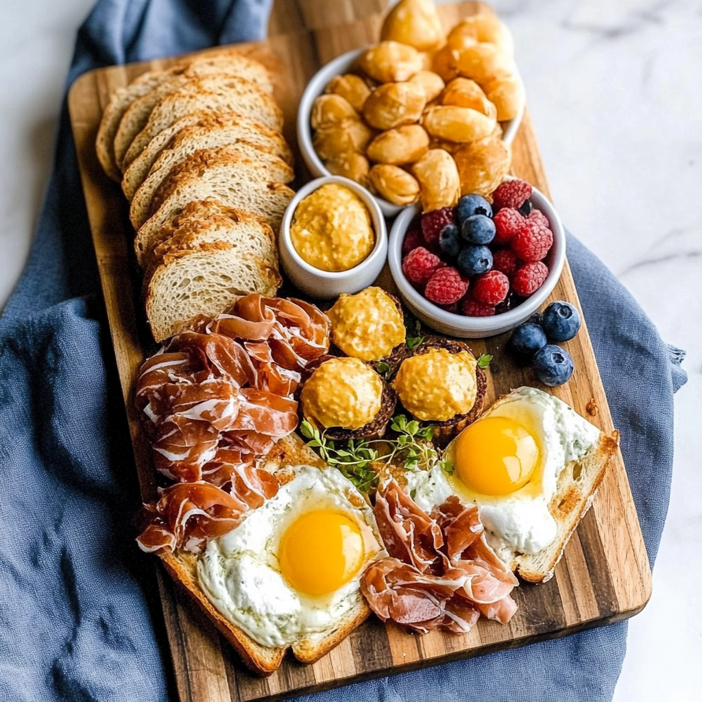 Recipe preparation for Mini Breakfast Sandwich Board