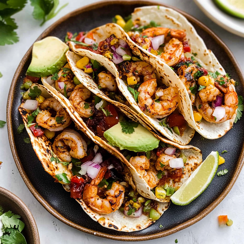 Recipe preparation for Blackened Shrimp Tacos