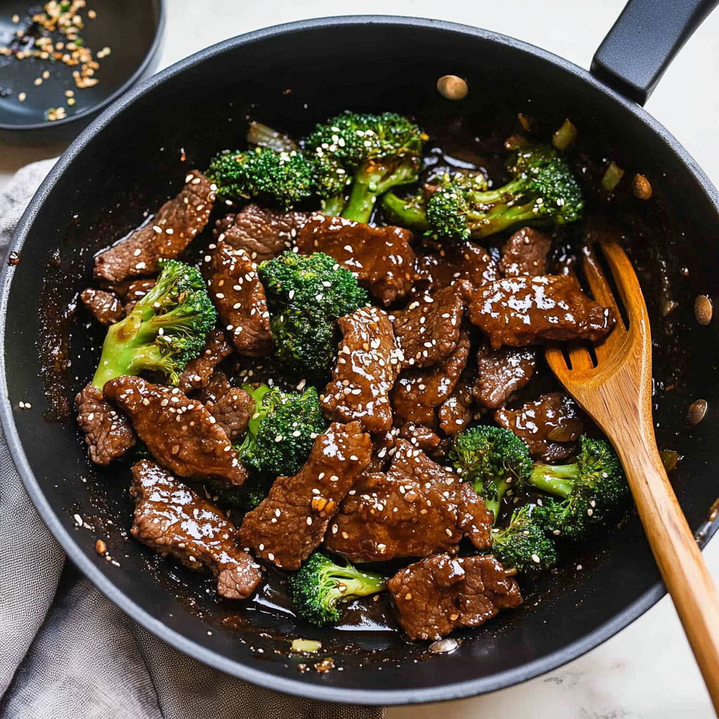 Recipe preparation for Mongolian Beef and Broccoli