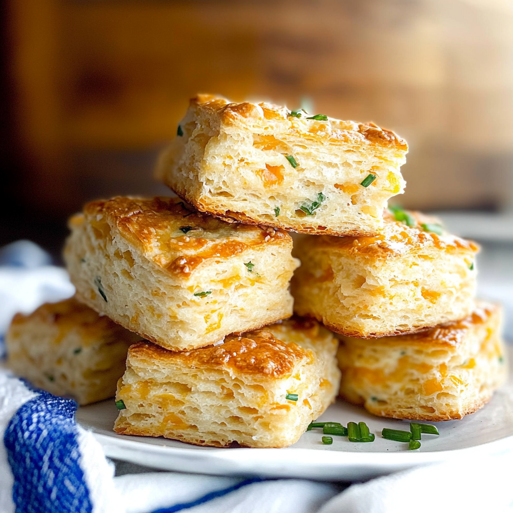 Recipe preparation for Cheddar And Chive Biscuits