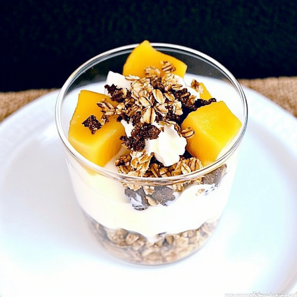 Recipe preparation for Mango Yogurt Parfait