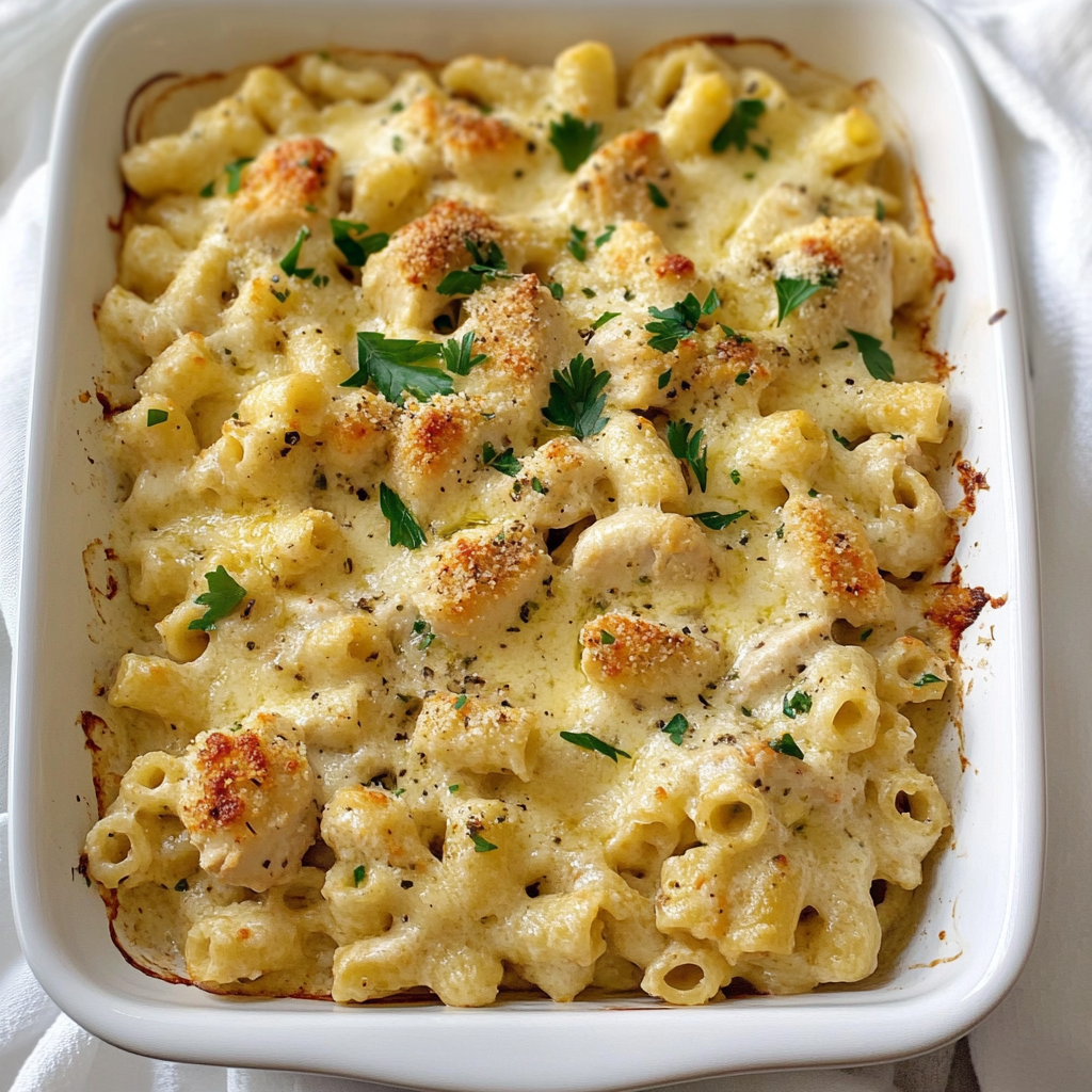 Recipe preparation for Baked Chicken Alfredo