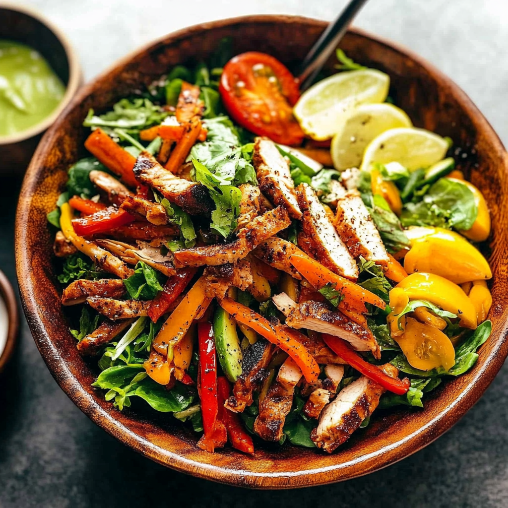 Recipe preparation for Chicken Fajita Salad