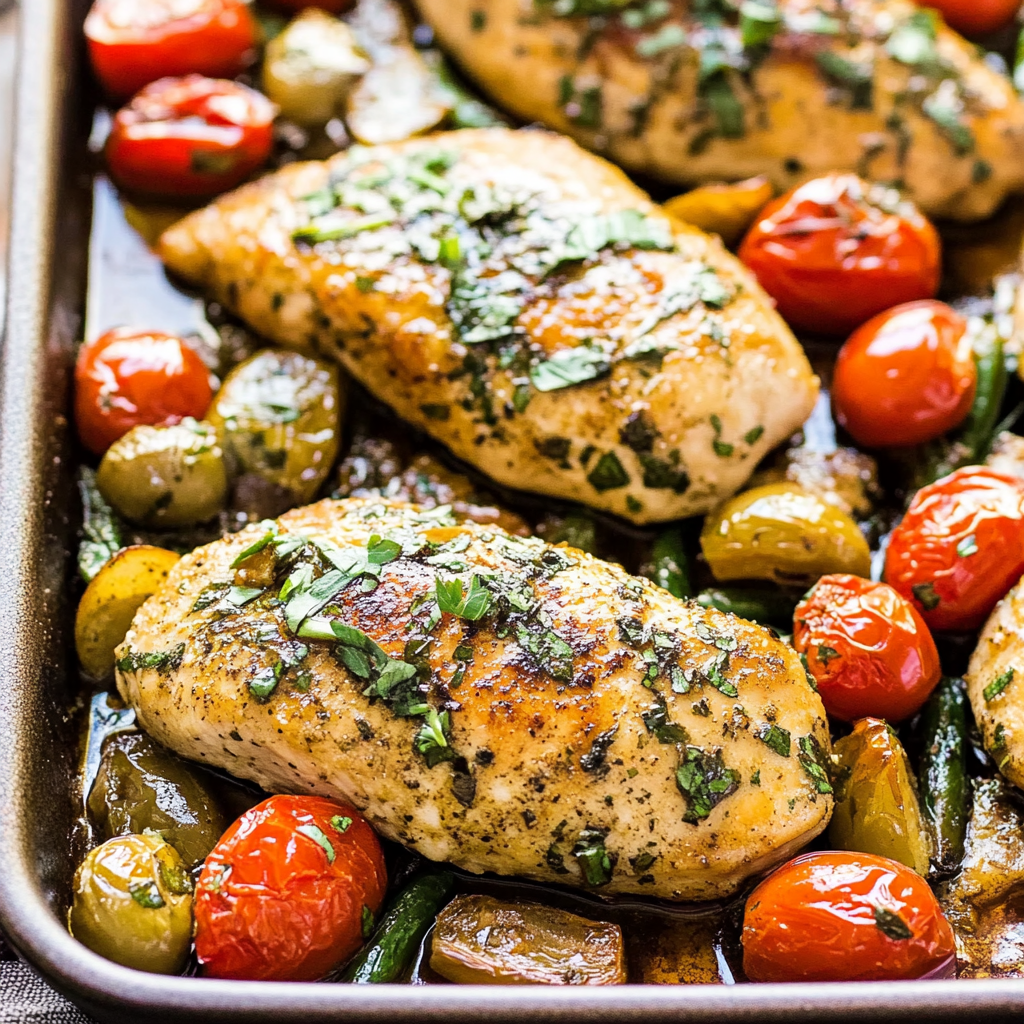 Recipe preparation for Italian Chicken With Cherry Tomatoes